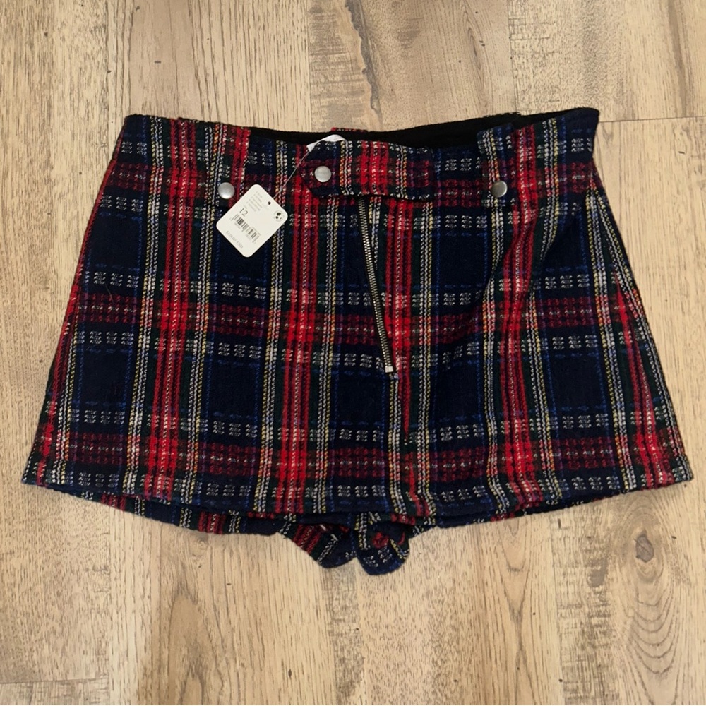 NWT Free People Plaid Skirt Skort - Picture 3 of 9